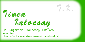 timea kalocsay business card